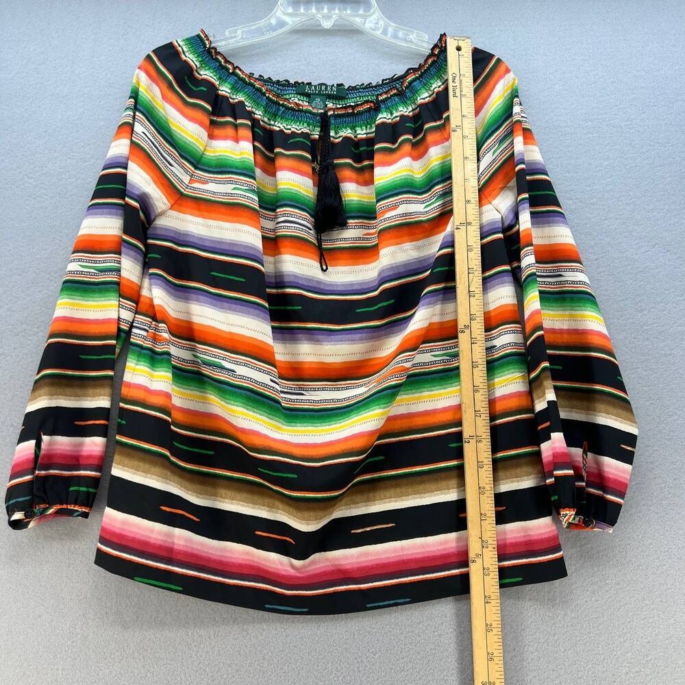Lauren Ralph Lauren Southwest Women's Off the Shoulder Boho Blouse Size XS - Picture 6 of 9
